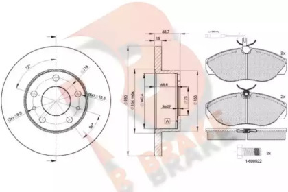 Комплект тормозов R BRAKE 3R10534680