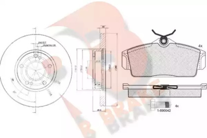 Комплект тормозов R BRAKE 3R12901057