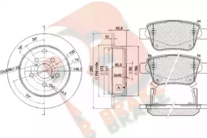 Комплект тормозов R BRAKE 3R16880503