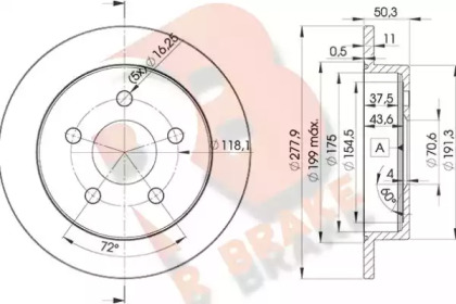 Тормозной диск R BRAKE 78RBD22058