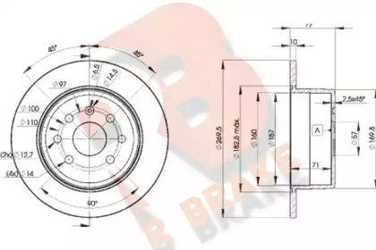 Тормозной диск R BRAKE 78RBD19102