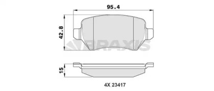 Комплект тормозных колодок BRAXIS AA0015