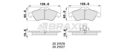 Комплект тормозных колодок BRAXIS AA0118