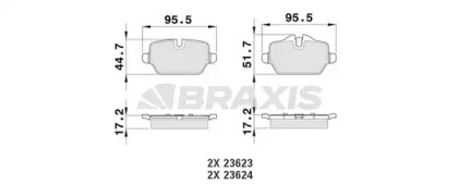 Комплект тормозных колодок BRAXIS AA0133