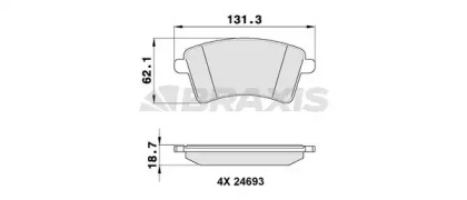 Комплект тормозных колодок BRAXIS AA0146