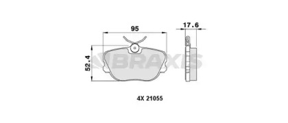 Комплект тормозных колодок BRAXIS AA0224