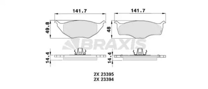 Комплект тормозных колодок BRAXIS AA0326