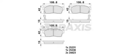 Комплект тормозных колодок BRAXIS AA0395