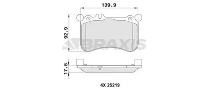 Комплект тормозных колодок BRAXIS AA0419