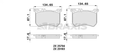 Комплект тормозных колодок BRAXIS AA0452