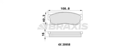 Комплект тормозных колодок BRAXIS AA0462