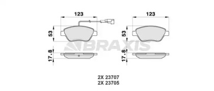 Комплект тормозных колодок BRAXIS AB0012