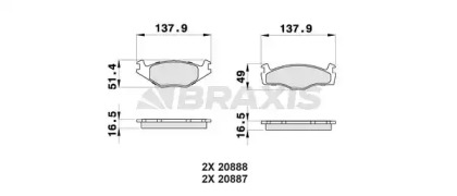 Комплект тормозных колодок BRAXIS AB0026