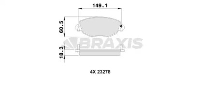 Комплект тормозных колодок BRAXIS AB0029