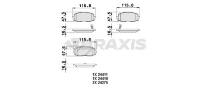 Комплект тормозных колодок BRAXIS AB0052