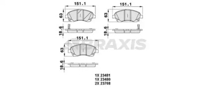 Комплект тормозных колодок BRAXIS AB0055