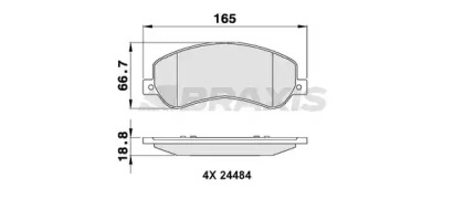 Комплект тормозных колодок BRAXIS AB0070