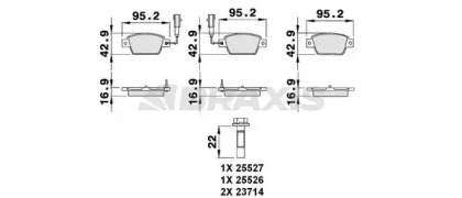 Комплект тормозных колодок BRAXIS AB0074