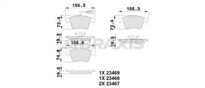 Комплект тормозных колодок BRAXIS AB0099