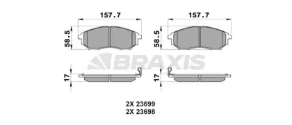 Комплект тормозных колодок BRAXIS AB0104