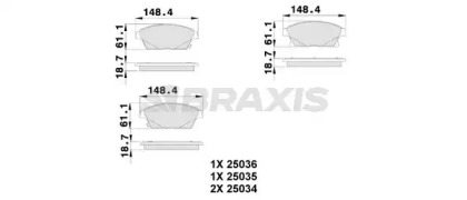 Комплект тормозных колодок BRAXIS AB0107