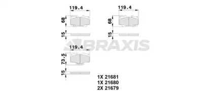 Комплект тормозных колодок BRAXIS AB0115