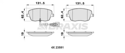 Комплект тормозных колодок BRAXIS AB0124