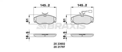 Комплект тормозных колодок BRAXIS AB0125