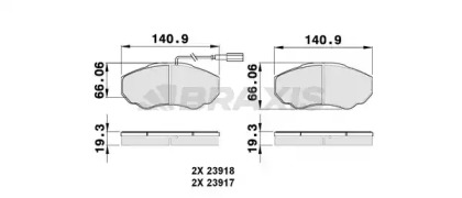 Комплект тормозных колодок BRAXIS AB0146