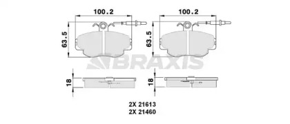 Комплект тормозных колодок BRAXIS AB0152