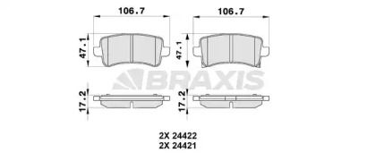 Комплект тормозных колодок BRAXIS AB0180