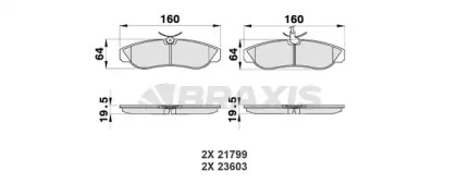 Комплект тормозных колодок BRAXIS AB0181