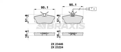 Комплект тормозных колодок BRAXIS AB0184