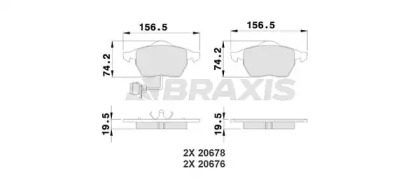 Комплект тормозных колодок BRAXIS AB0208