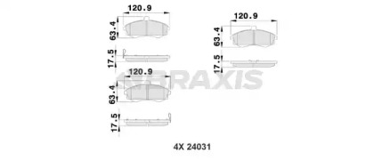 Комплект тормозных колодок BRAXIS AB0211