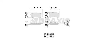 Комплект тормозных колодок BRAXIS AB0246