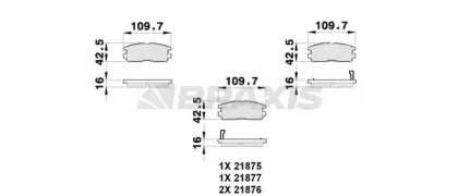 Комплект тормозных колодок BRAXIS AB0260