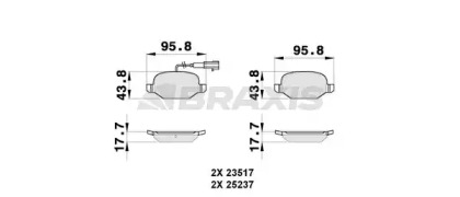 Комплект тормозных колодок BRAXIS AB0270