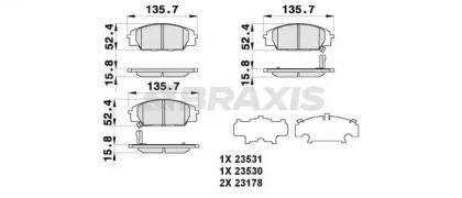 Комплект тормозных колодок BRAXIS AB0282