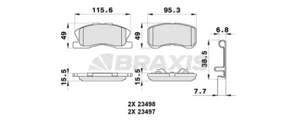 Комплект тормозных колодок BRAXIS AB0290