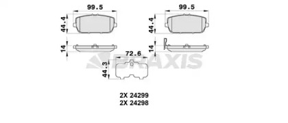 Комплект тормозных колодок BRAXIS AB0327