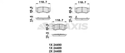 Комплект тормозных колодок BRAXIS AB0355