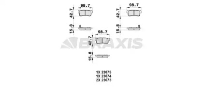 Комплект тормозных колодок BRAXIS AB0359