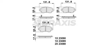 Комплект тормозных колодок BRAXIS AB0385