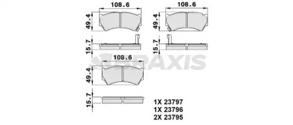 Комплект тормозных колодок BRAXIS AB0391