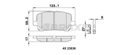 Комплект тормозных колодок BRAXIS AB0392