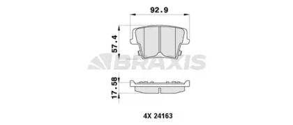 Комплект тормозных колодок BRAXIS AB0403