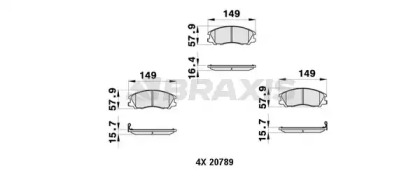 Комплект тормозных колодок BRAXIS AB0404