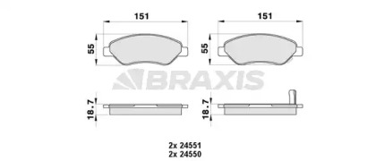 Комплект тормозных колодок BRAXIS AB0434