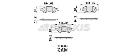 Комплект тормозных колодок BRAXIS AB0442